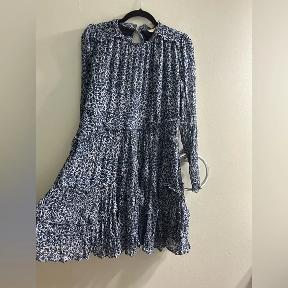 Boden Blue Print Ruffle Open Back Mini Dress - Picture 5 of 11